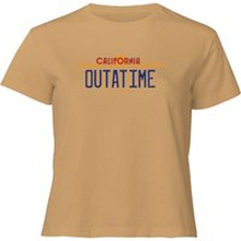 Back to the Future Outatime Plate Women's Cropped T-Shirt - Tan - S - Tan
