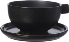 "Teacup W Saucer Home Tableware Cups & Mugs Tea Cups Black ERNST"