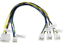 Adapterkabel till 1xCPU+2xChassie-fläktar till moderkortets 4-pin kontakt, 10 cm