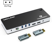 WAVLINK UTD21H 11 in 1 4K Dual DisplayPort Hub Converter Thunderbolt 3 Docking Station, Plug:EU Plug