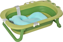 Vaschetta bagnetto pieghevole per bambini 0-3 anni verde con cuscino