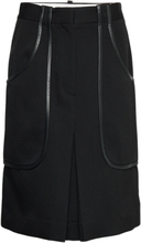 Patch Pocket Midi Skirt Knælang Nederdel Black Victoria Beckham
