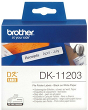 Etiketter Brother DK-11203 Vit Svart Svart/Vit Papper
