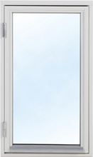 2-glasfönster Trä utåtgående - 1-Luft - Vit 4x4 Högerhängd Frostat glas Spaltventil vit