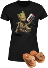 Marvel Guardians Of The Galaxy Groot T-Shirt & Slippers Bundle - L/XL Slippers - Herren - XL