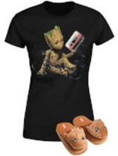 Marvel Guardians Of The Galaxy Groot T-Shirt & Slippers Bundle - L/XL Slippers - Men's - XL