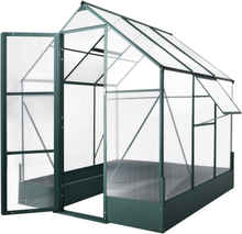Serra da giardino in policarbonato con finestre e base inclusa 190x190x220cm