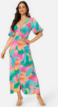 VILA Besta V-Neck Maxi Dress Tigerlily Print:Ley 34