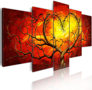 Billede - Brændende hjerte 200 x 100 cm