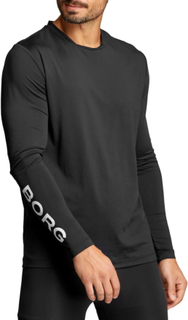 Björn Borg Men's Borg Long Sleeve T-Shirt Herre langermede treningstrøyer Sort S