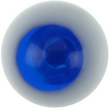 White and Blue Akrylkula till 1,6 mm Stång