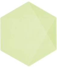 6 stk Vert Decor Grønne Heksagonale Papptallerkener 26 cm - Miljøvennlige