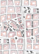 Born in Sweden - Sweden from above kjøkkenhåndkle city 50x70 cm rosa