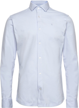Clean Formal Stretch Shirt L/S Tops Shirts Business Blue Clean Cut Copenhagen