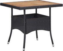 vidaXL Utendørs spisebord svart polyrotting og heltre akasie 150x74 cm