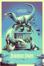 Jurassic Park x Luke Preece - Raptors in the Kitchen - Glow in the Dark - Screen-Print -24 x36”.
