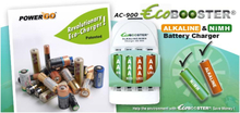 Batteriladdare för AA,AAA och C Alkaline och uppladningsbara