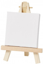 Mini Staffli Tr med Vit Canvas 12,5x9cm