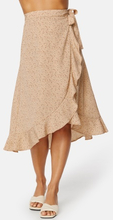 BUBBLEROOM Flounce Midi Wrap Skirt Light nougat/Patterned XL