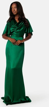 Goddiva Satin Cowl Front Maxi Dress Emerald XXL (UK18)