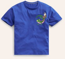 T-Shirt mit Logo auf der Brust Jungen Boden, Bläulich Gecko