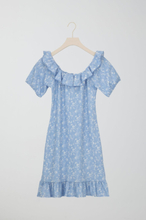 Gina Tricot - Y off shoulder dress - Kjoler - Blue - 146/152 - Female