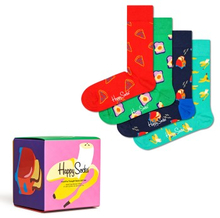 Happy socks Strømper 4P Food For Thought Socks Gift Box Rød/Grønn bomull Str 36/40