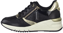 Tamaris Comfort Sneakers Black Woven Gold
