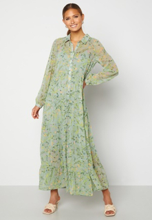 Happy Holly Elsie Maxi Dress Green / Floral 48/50