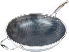 Hexclad - Hybrid wok 30 cm sølv/svart
