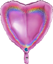 Folieballong Hjärta Glitter Rosa - 1-pack