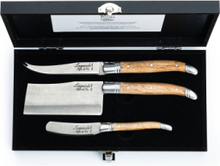 Cheese Knives Laguiole Set 3 Home Tableware Cutlery Cheese Knives Brown Laguiole Style De Vie