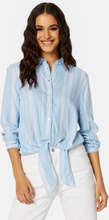 BUBBLEROOM Leona knot shirt Light blue / Offwhite XS