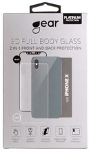 GEAR Härdat Glas 3D 2in1 Front & Back iPhone X Edge to Edge Svart med Klar baksida