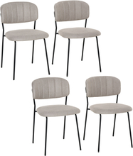 4 Sedie moderne imbottite e impilabili gambe in metallo sedia khaki