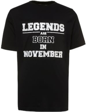 Große Größen T-Shirt Herren (Größe 5XL, schwarz/November) | JP1880 Shirts Baumwolle