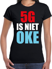 5G is niet oke demonstratie / protest t-shirt zwart voor dames