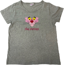 The Pink Panther Damen Rundhals-Shirt bequemes kurzarm-Shirt Der rosarote Panther T-Shirt aus Baumwolle mit süßem Panther-Druck Grau