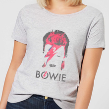 David Bowie Aladdin Sane Distressed Women's T-Shirt - Grey - S