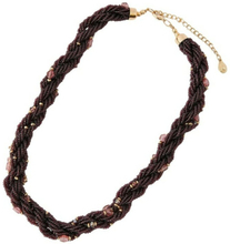 Purple Accessorize Amber Beaded Twisted Collection Necklaces