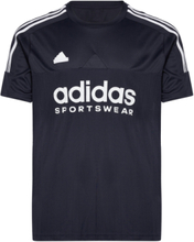 M Tiro Tee Q1 Sport T-Kortærmet Skjorte Black Adidas Sportswear