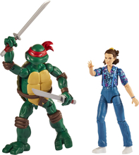 Playmates Teenage Mutant Ninja Turtles x Stranger Things Leonardo v Eleven Action Figure 2 Pack