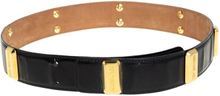 Moschino Black Redwall Leather Logo Bar Belt 90cm