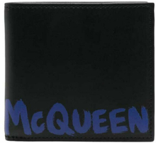 Alexander McQueen Logo-Print Bi-Fold Wallet Black/Blue