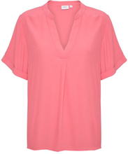 Saint Tropez AgnesSZ Damen Blusentop nachhaltiges Blusen-Shirt mit tiefem Ausschnitt 54484068 Rosa