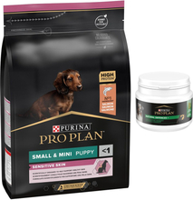 PURINA PRO PLAN 3 kg / 7 kg + Adult & Senior Supplement 67 g gratis! - Small & Mini Puppy Sensitive Skin 3 kg
