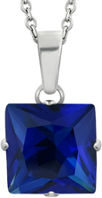 Silverfärgat Smycke med Blå Fyrkantig Sten