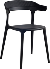 "Spisebordsstol Luna Stripe - Black/Black Home Furniture Chairs & Stools Chairs Black Muubs"