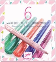6 Glitter Markers - Sweet Toys Creativity Drawing & Crafts Drawing Coloured Pencils Multi/mønstret Djeco*Betinget Tilbud