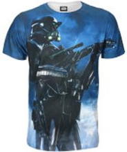 Star Wars Rogue One Men's Battle Stance Death Trooper T-Shirt - Blue - M